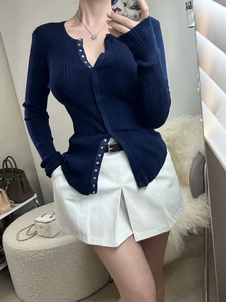 (강추)쫀쫀 슬림 골지 똑딱이 가디건 -3color / 3부팬츠 반바지 치마바지 데님 청바지 원피스 후드 맨투맨 상세 이미지 18