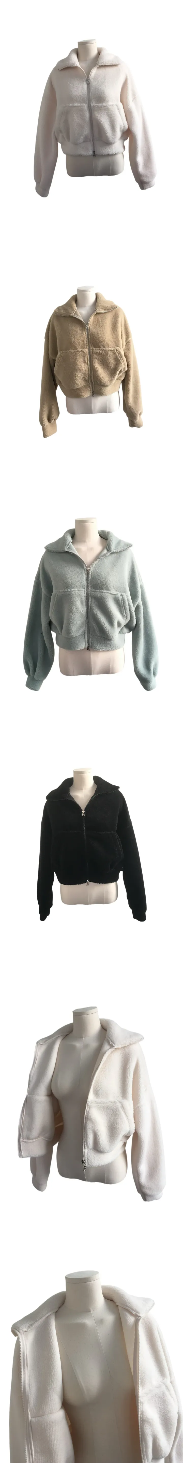 [핏,퀄보장👍/털빠짐X] 후리스 몽글 폭닥 밍크 투웨이 데일리 카라 하이넥 크롭 양털 집업 상세 이미지 23