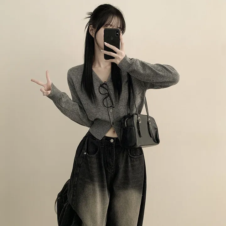 [캐시울✨/부드러워요] 허리잘록! 크롭 브이넥 니트 가디건 상세 이미지 24