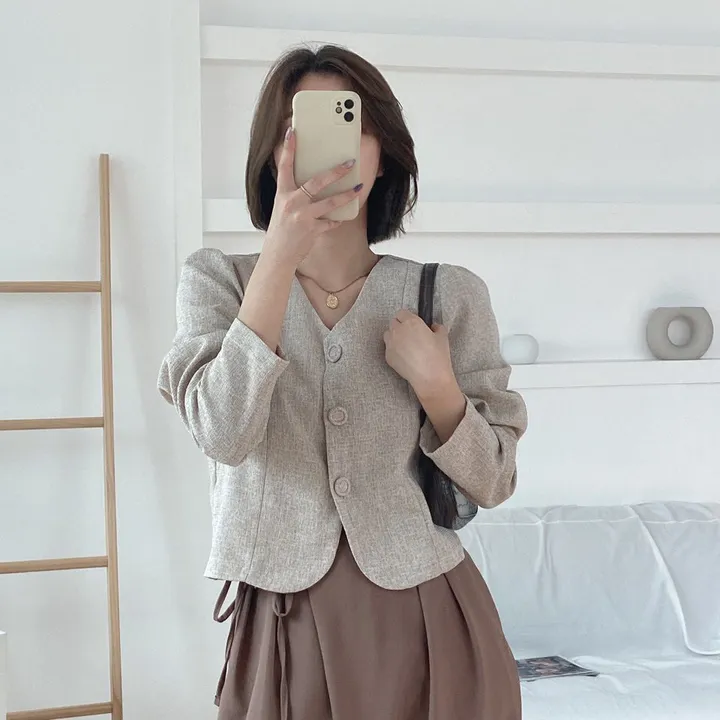 하객룩BEST💗(긴팔ver)[주문폭주🔥] 동글 트위드 버튼 긴팔 자켓 상세 이미지 10