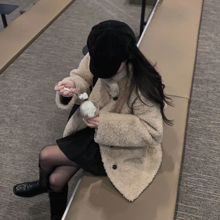 [왕아방핏🤎/주문폭주✨]후회없는 선택,푸들 양털 오버핏 하프 스웨이드 퍼자켓,코트 상세 이미지 28