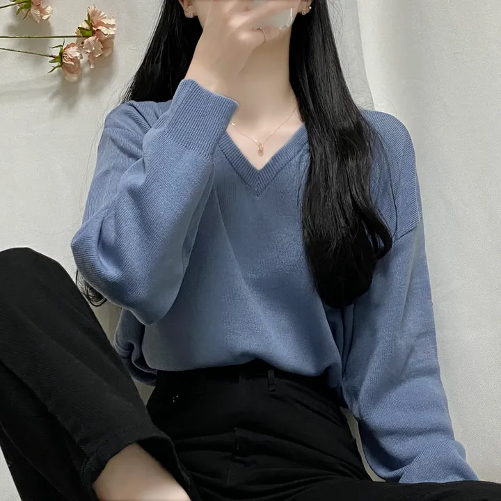 [1000장돌파💛/니트맛집/] V넥 베이직 기본 니트 10color 상세 이미지 29