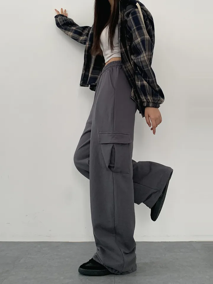 ✨줍줍SALE/마지막수량!!✨[기본,롱기장/가격찐!! 도톰한 쭈리원단 *스트링조절* 데일리 와이드 트레이닝팬츠] 이단쭈리카고스트링팬츠 상세 이미지 43