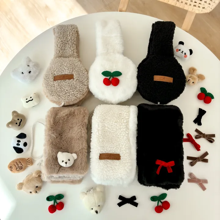 얼굴작아보여요🐑자체제작 스키장 모자 썰매장 양면착용 3컬러 귀도리 목도리 세트 머플러 귀마개 빅사이즈 겨울 포근 몽글몽글/ 상세 이미지 26