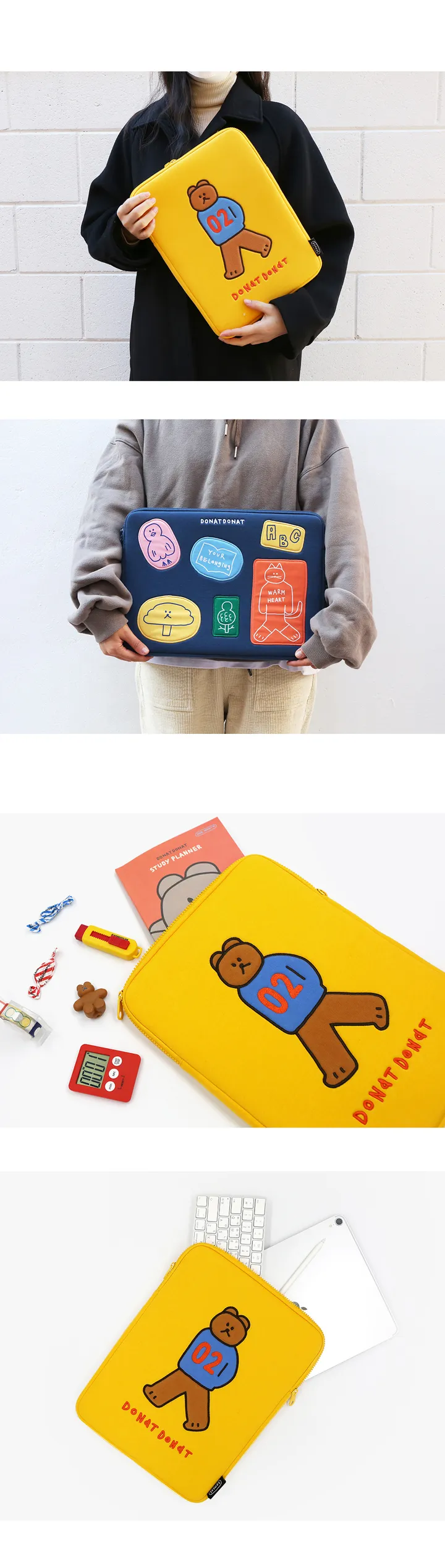 노트북 파우치 가방 손잡이 귀여운 캐릭터 어깨근 맥북 그램 갤럭시북 13인치 14인치 15인치 16인치 상세 이미지 19