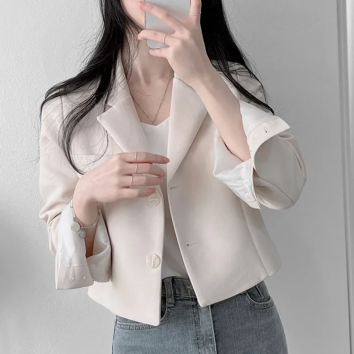 봄자켓*.* [패드없는, 퀄리티굿] 소매트임 크롭 자켓 상세 이미지 7