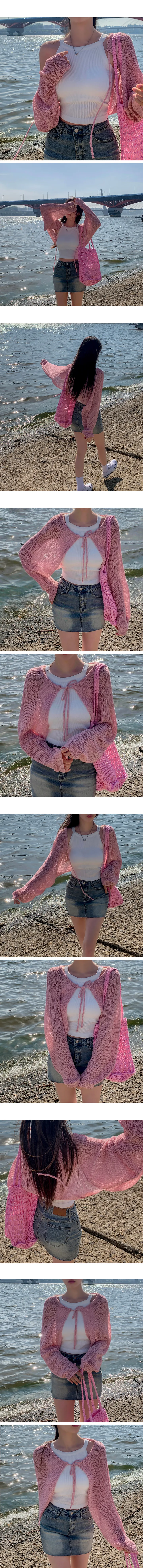 [살안타템🎀여리핏] 하니 부클 볼레로 가디건 7color 상세 이미지 3