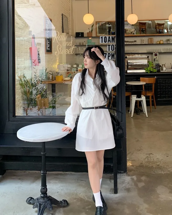 [set🖤/기장조절/데이트룩] 셔츠ops+뷔스티에ops 투피스 레이어드 세트set 상세 이미지 25