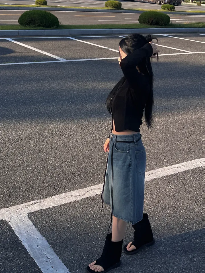 당일발송🔥핏보장 - 빈티지 캐주얼 데님 5부바지 - 버뮤다팬츠 상세 이미지 21
