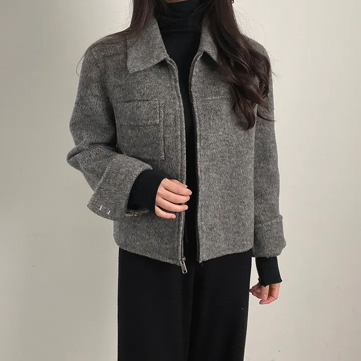 (오버핏,울100) 보들 데일리 핸드메이드 숏코트 상세 이미지 28