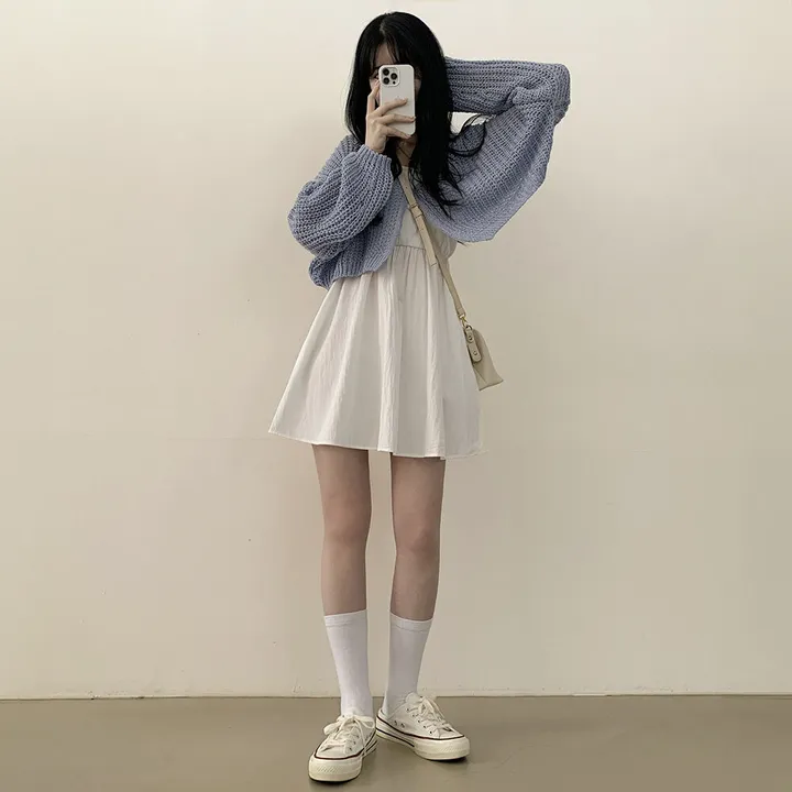 [고퀄!살탐방지] 왕박시 린넨 부클 여름니트 벌룬 크롭가디건 상세 이미지 31