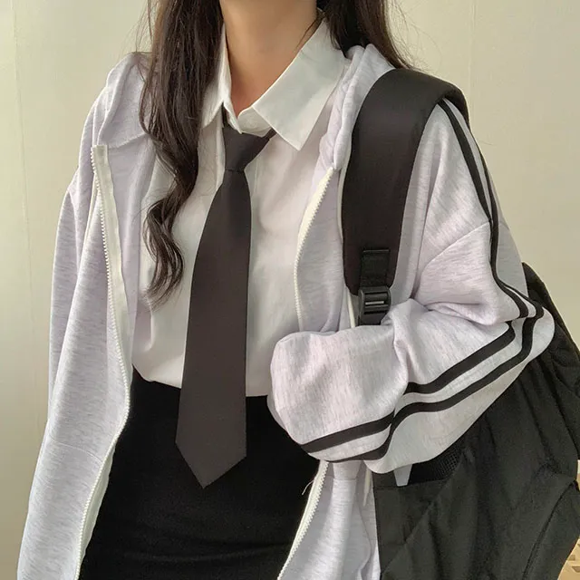 (◞˃ᆺ˂)◞💖[박시핏!/5컬러] 꾸안꾸강추 핏 예쁜 오버핏 심플 베이직 라인 두줄 포인트 기본 후드집업 상세 이미지 5