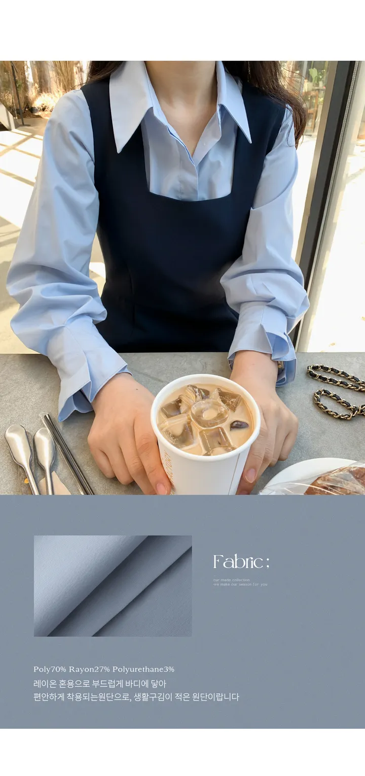 [4천장돌파][자체제작] 죠니 카라 핀턱 셔츠 상세 이미지 7