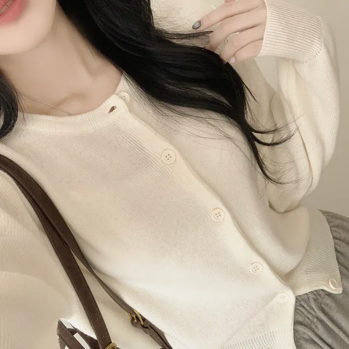[팔뚝살커버!/포근~] 기본가디건 라운드 세미크롭 아방핏 니트가디건 상세 이미지 24