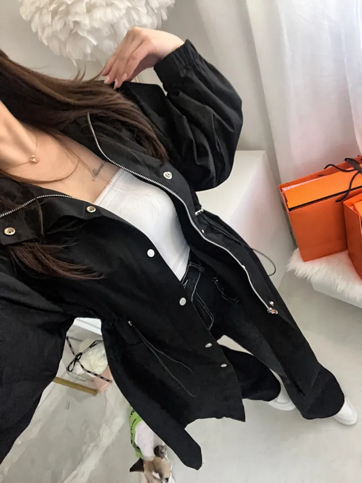 [⚡️당일출고⚡️/*남은수량마지막*] 휘뚜루마뚜루 데일리 허리 스트링 카라넥 롱 트렌치 코트 상세 이미지 7