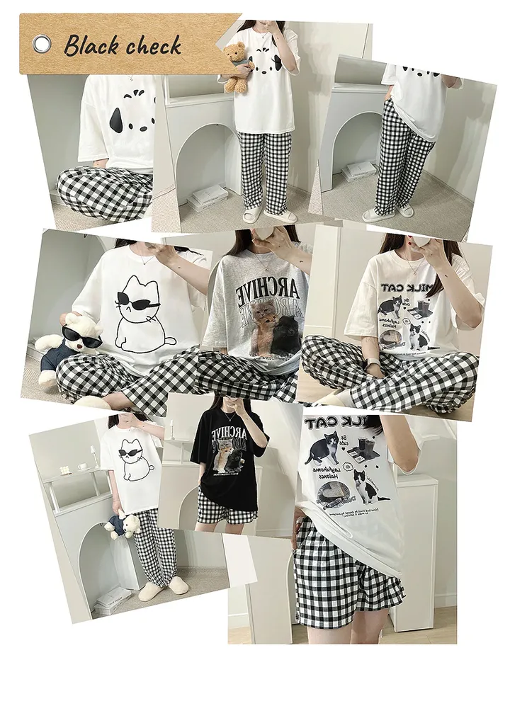 🖤[당일출고/반바지&긴바지]🖤 5컬러 체크바지 체크 잠옷 바지 패턴 블랙 핑크 그린 블루 네이비 남자 파자마 여름 순면 면100 주머니 바지주머니 커플바지 빅사이즈 박시핏 상세 이미지 8