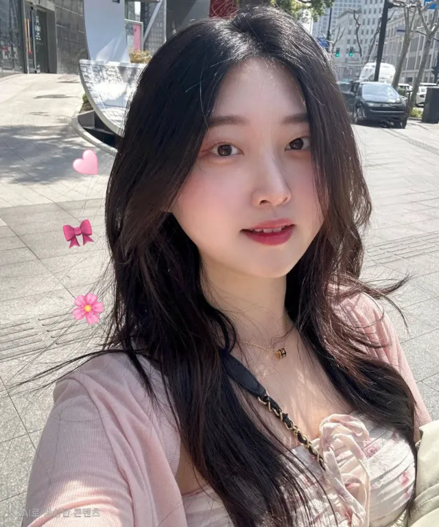 SET💘[인간벚꽃🌸/군살커버핏-]플라워 패턴 밴딩 끈나시 리본 프릴 쉬폰 크롭 뷔스티에 + 살탐방지 긴팔 루즈핏 여리 가디건 세트 (3col):리틀페어리 상세 이미지 9