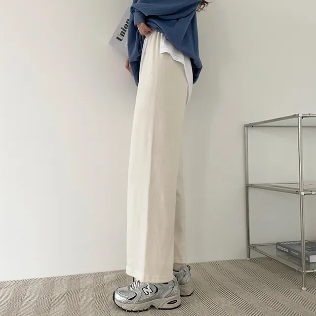 (키작녀,베이직,키큰녀) (기모선택가능!) 포시즌 밴딩와이드팬츠 트레이닝팬츠 4color 상세 이미지 21
