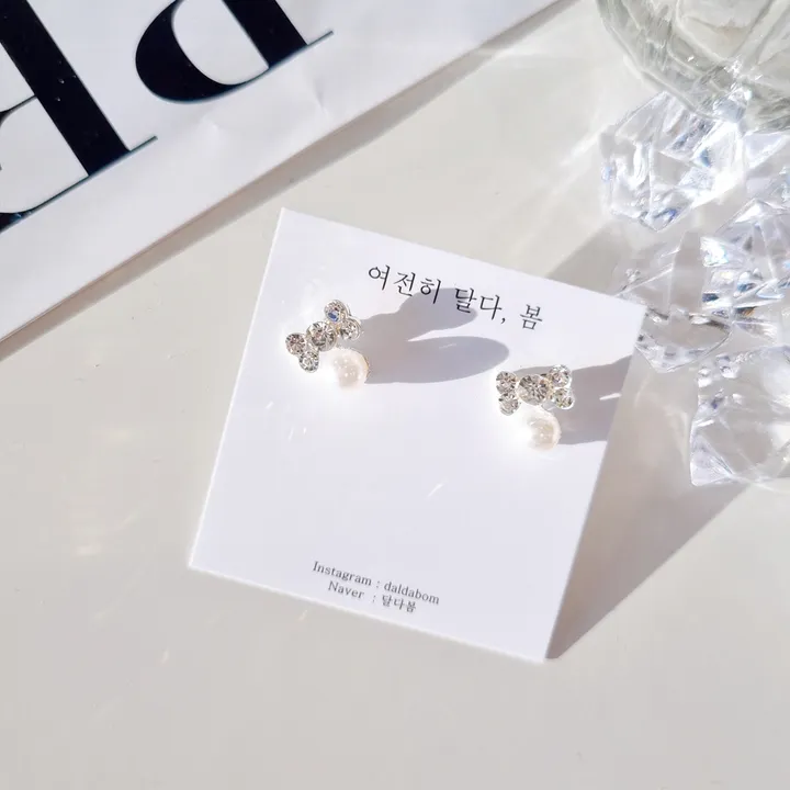 ❤[1,900원 오늘만🔥/당일]❤ 목걸이 귀걸이 집게핀 반지 리본 진주 발레코어 은색 금색 실버 골드 나비 하트 친구 생일 선물 학생 우정 커플 초커 목걸이 상세 이미지 88