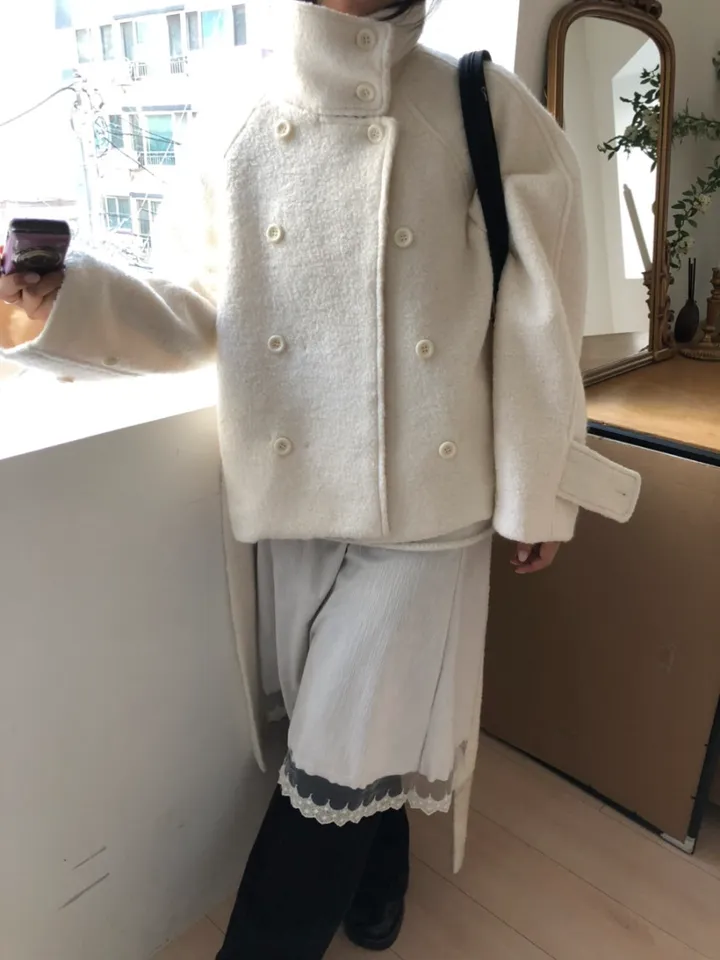 *아이당일*하이넥 더블 숏코트(2color) 상세 이미지 45