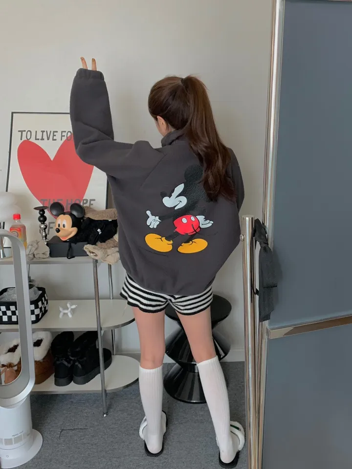 [🌠디즈니정품💭/남녀공용❤️/도링룩단독🤸] 미키 후리스 점퍼 미키마우스 캐릭터 뽀글이 집업 잠바 겨울 아우터 (3color) 상세 이미지 50