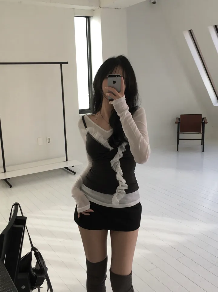 [*feminine🤍] 로제 레이스 랩 나시 lace sv - 3 color 상세 이미지 44