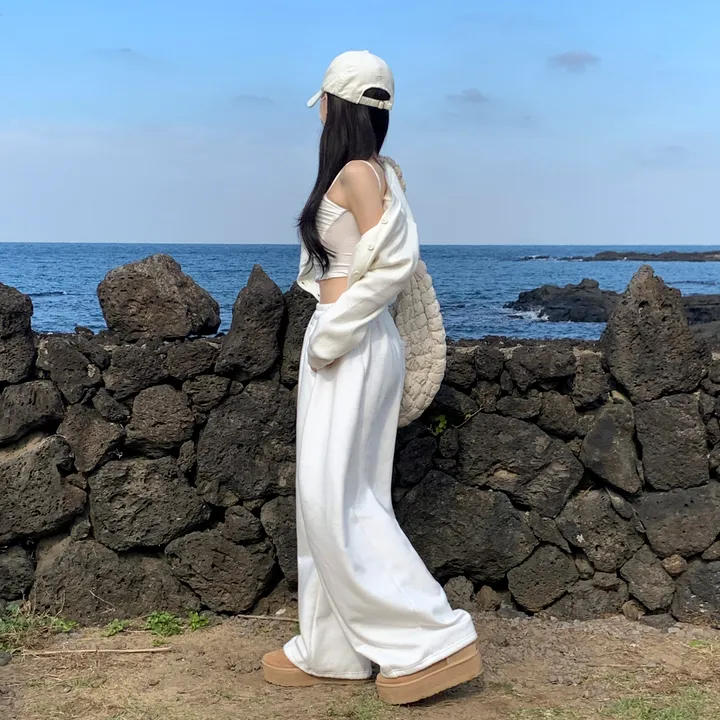 봄버전 추가🌸[made/숏&롱] #자스민벨 시그널 벌룬 밴딩 절개 롱와이드 하이웨스트 투웨이 스트링 트레이닝 조거팬츠 키작녀 키큰녀 빅사이즈 봄 사계절 팬츠 상세 이미지 15
