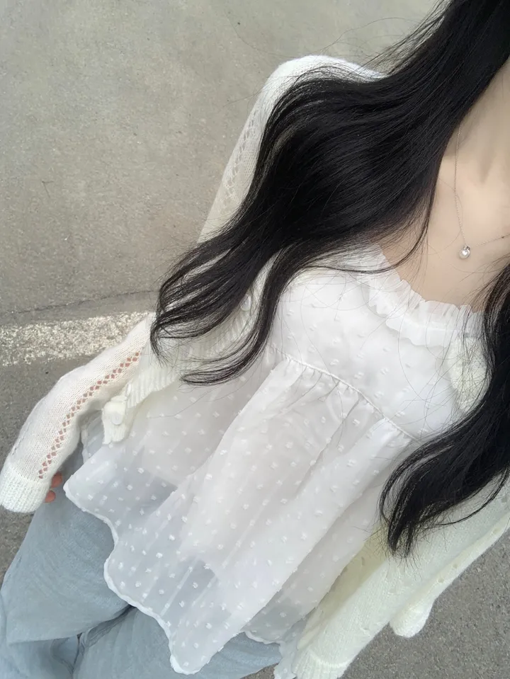 [러블리🤍/코디강추🫧] 프릴 레이어드 뷔스티에 나시/ 끈조절가능 끈나시 레이어드코디 봄코디 데이트룩 상세 이미지 8