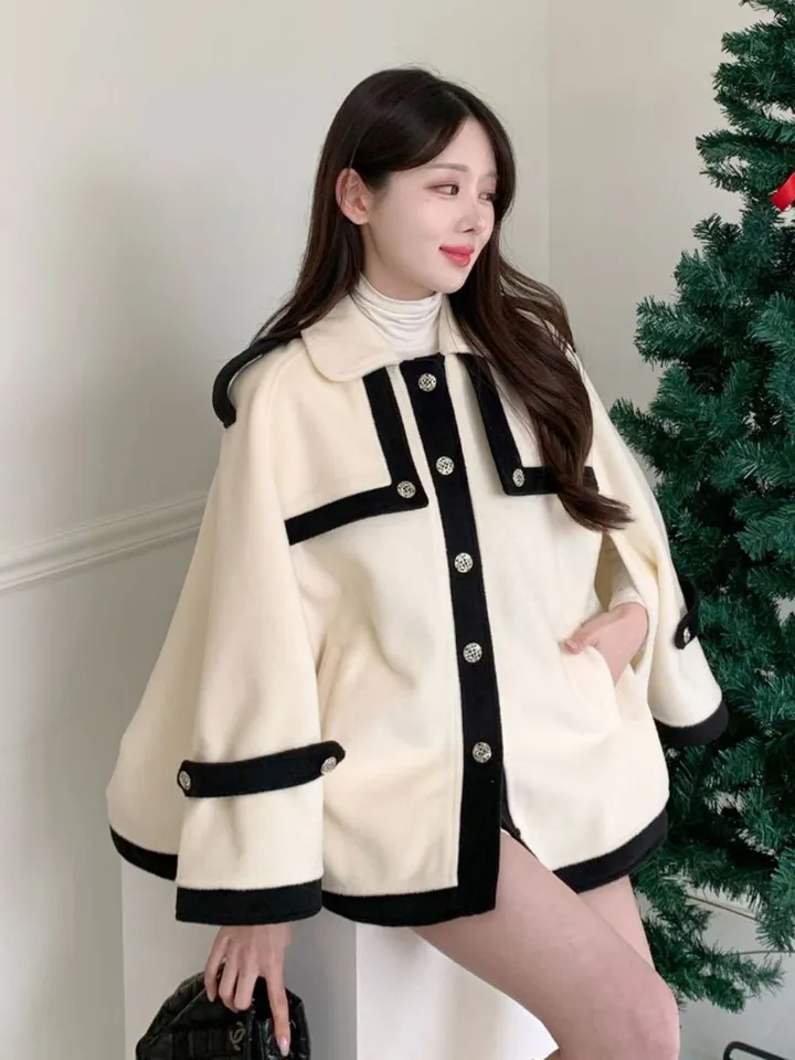 [겨울아우터✨] 클래식 케이프코트 / 숏코트 모직코트 망토자켓 망토코트 연말룩 오버핏자켓 점퍼 겨울자켓 겨울점퍼 아우터 수입의류 배색자켓 핸드메이드코트 울코트 핸드메이드코트 밍크코트 퍼코트 퍼자켓 후리스 뽀글이 숏패딩 경량패딩 무스탕 양털코트 크리스마스 상세 이미지 21