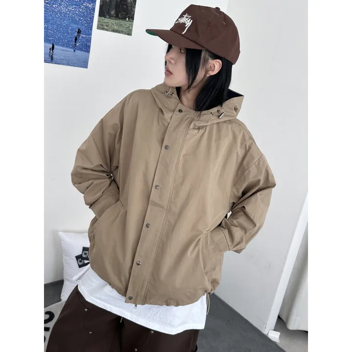 [UNISEX]라코 컬러 배색 포인트 빈티지 후드 야상 점퍼 자켓(3color) 상세 이미지 22