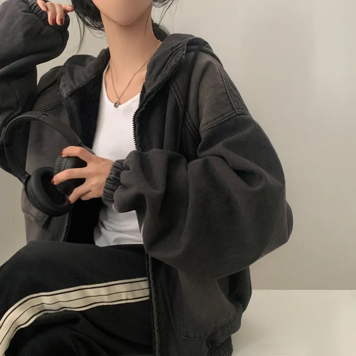 [전체퍼안감🤍/크롭VER추가!] 왕오버핏! 한겨울 투웨이 데님 양털 후드 패딩점퍼, 집업 - 2color 상세 이미지 21