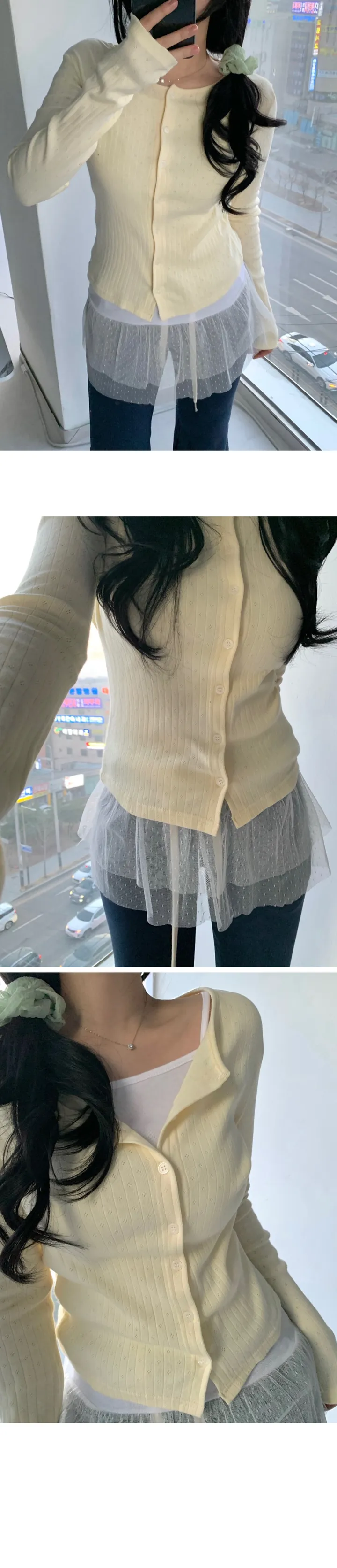 여리슬림💛 [팔뚝커버] 캔디 펀칭 가디건 상세 이미지 4