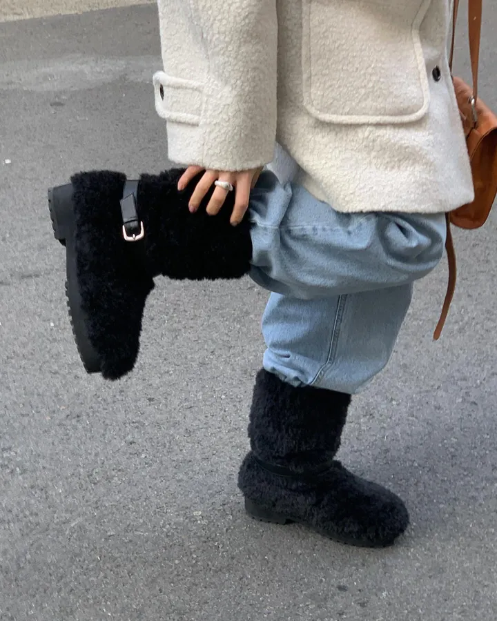 boucle high neck half coat (3color) 상세 이미지 6