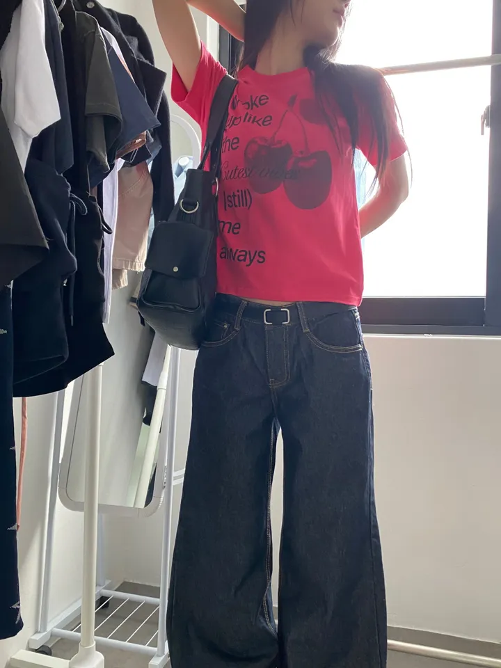 반팔 티셔츠 모델 착용 이미지-S1L49