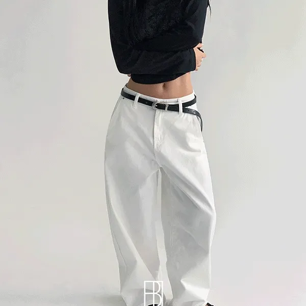 [made/4size] 코벤 커브드 와이드 팬츠 -5color