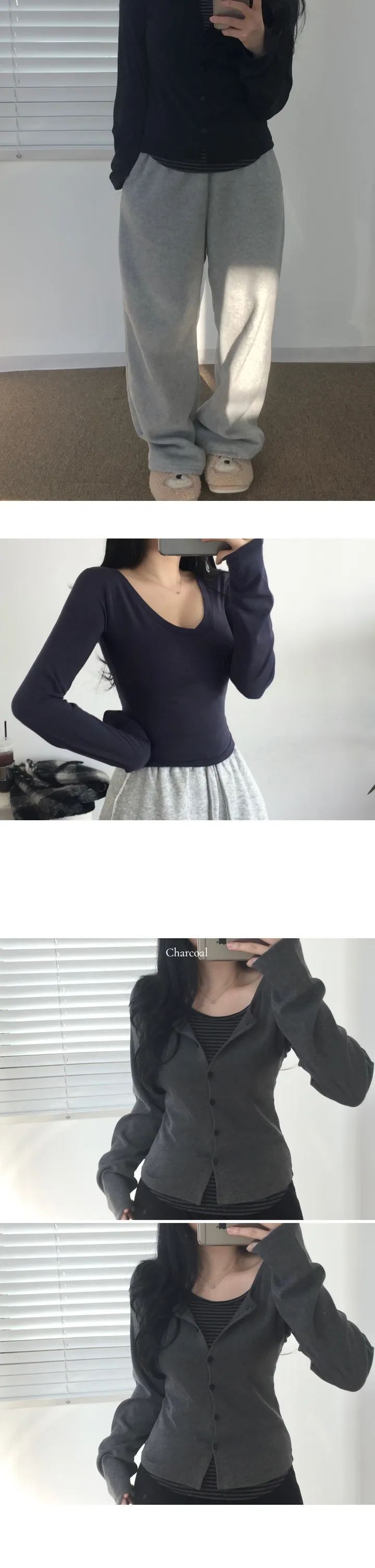 [-3kg 말라핏보장🖤] 일체형 레이어드 바둑이 단가라 가디건 상세 이미지 6