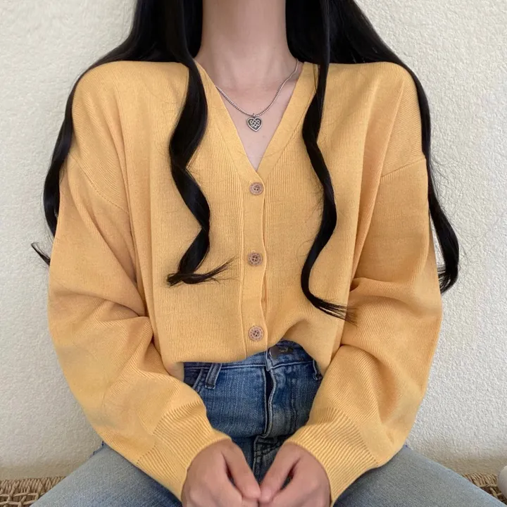 [12컬러/루즈핏] 복숭아 브이넥 단추 긴팔 가디건 상세 이미지 20