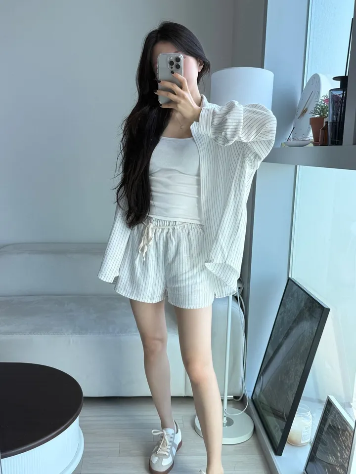 스트라이프 린넨셔츠 셋업(당일/단품가능) 상세 이미지 10