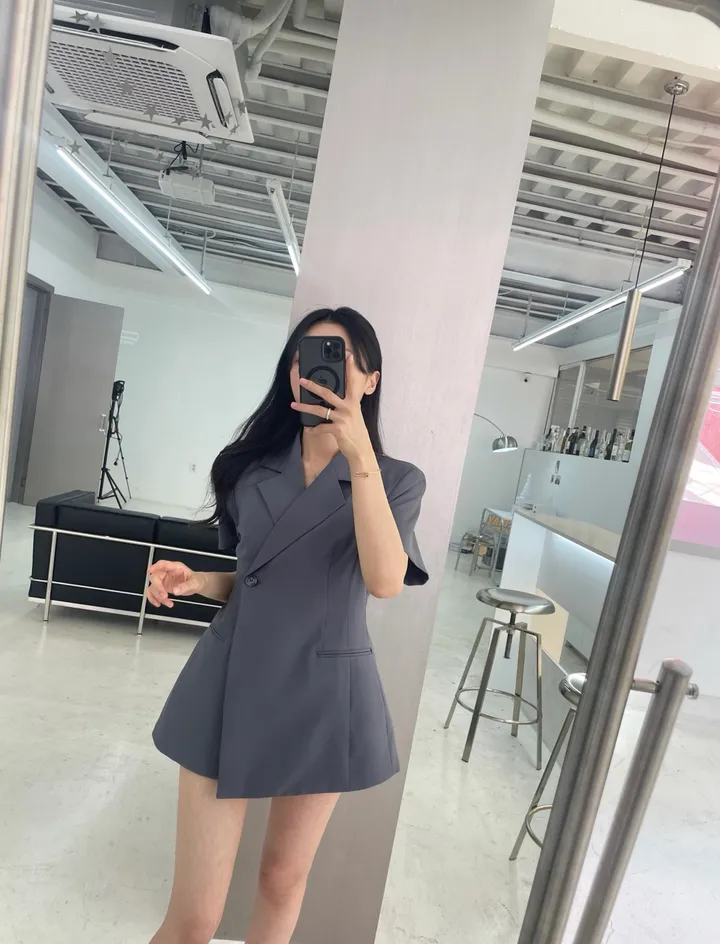 [무조건‼️/여름하객룩/체형보정] 반팔 랩 라인 자켓 3color 상세 이미지 17