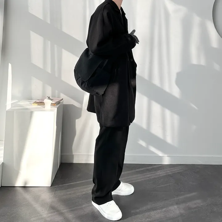 봄 가을 겨울 오버핏 하프 코트 미니멀 빅사이즈 아우터 남자트렌치라이크더블코트 상세 이미지 33