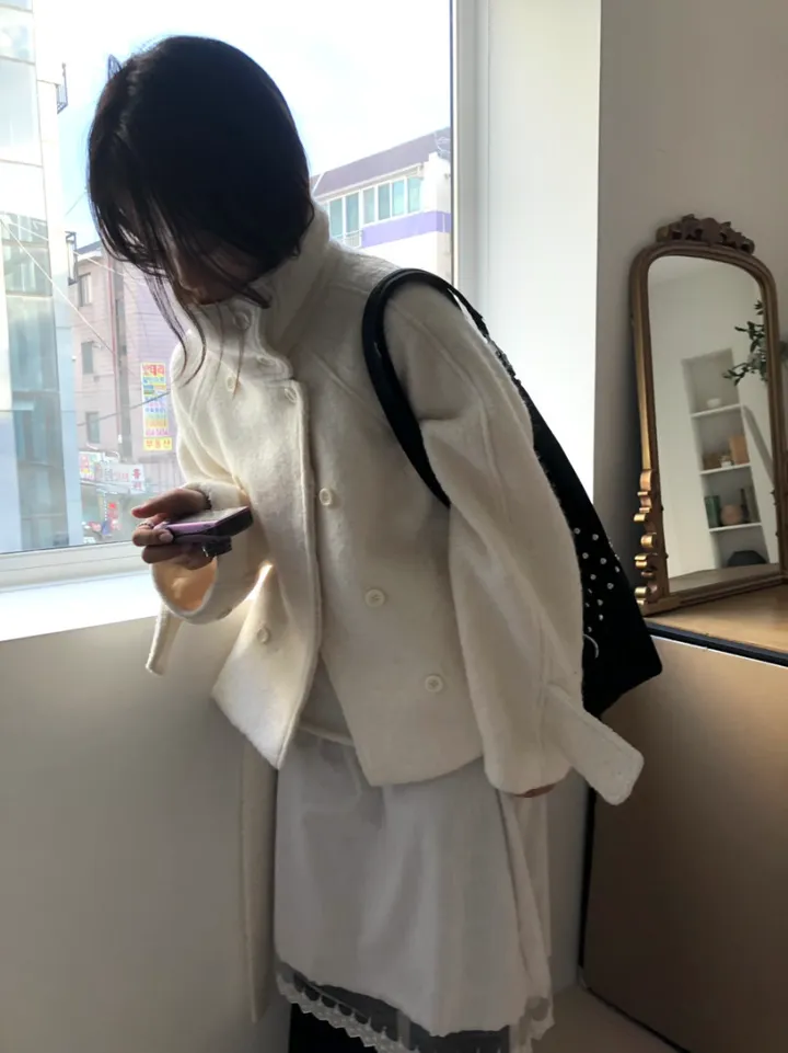 *아이당일*하이넥 더블 숏코트(2color) 상세 이미지 41
