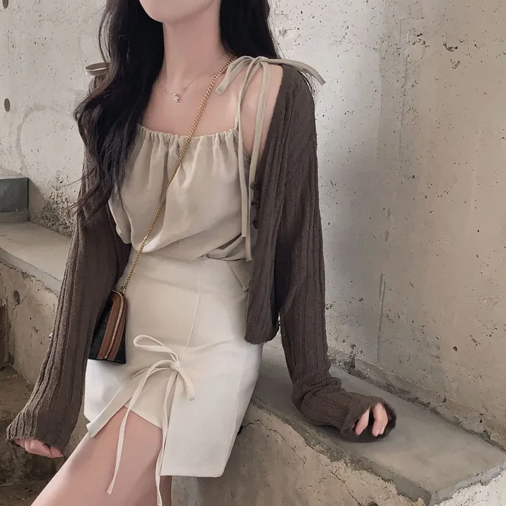 [팔뚝살부각X/여름가디건!]여름 파트너,쓰리버튼 루즈핏 크롭 부클 가디건 상세 이미지 26