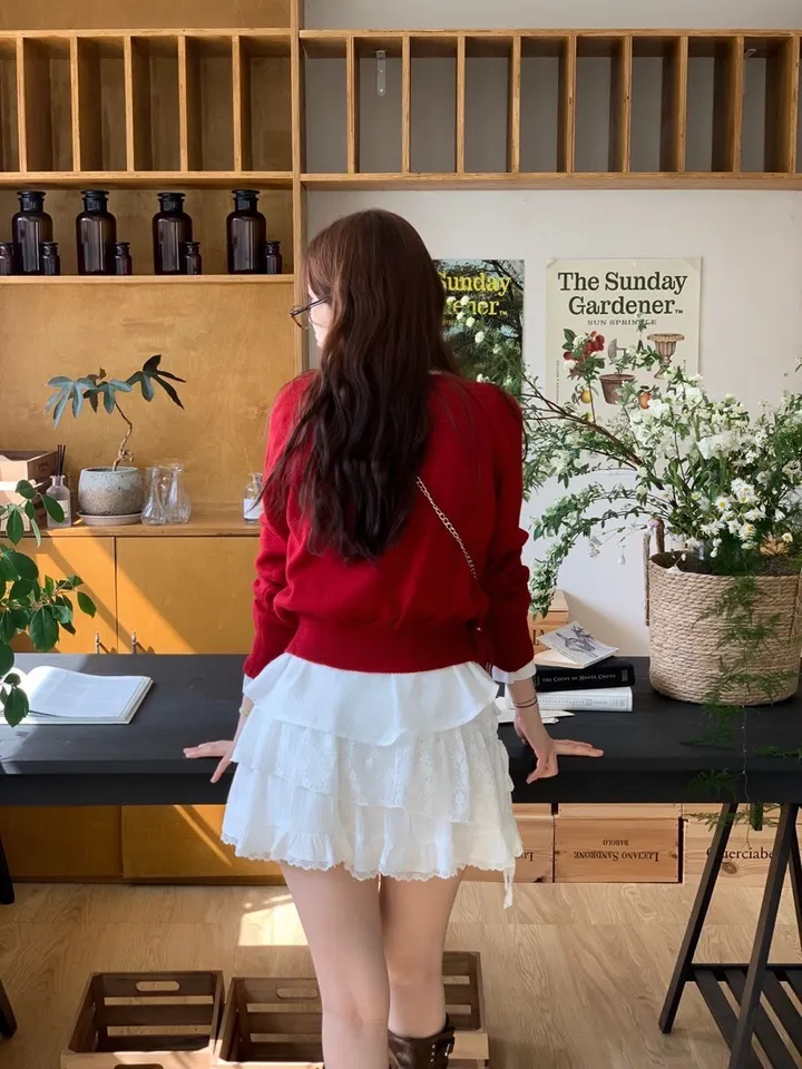 [펜던트/잘록핏]다즐링 펜던트 심볼 잘록핏 버튼 브이넥 루즈핏 니트 가디건 5color 상세 이미지 28