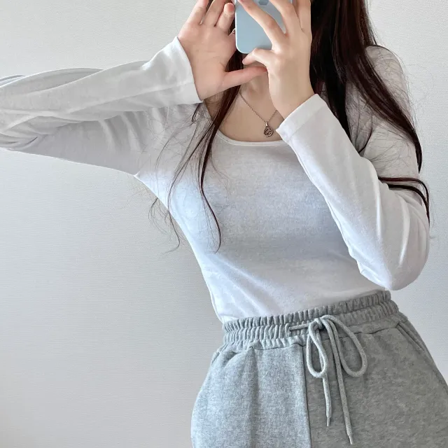 (4color/소장필수)기본 스퀘어넥 긴팔 -t 상세 이미지 30
