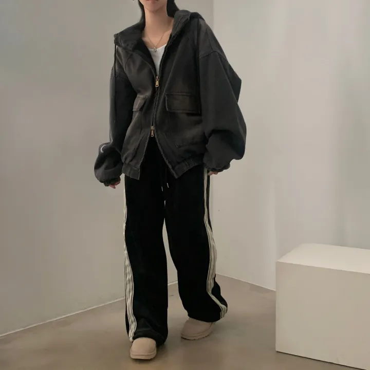 [전체퍼안감🤍/크롭VER추가!] 왕오버핏! 한겨울 투웨이 데님 양털 후드 패딩점퍼, 집업 - 2color 상세 이미지 26