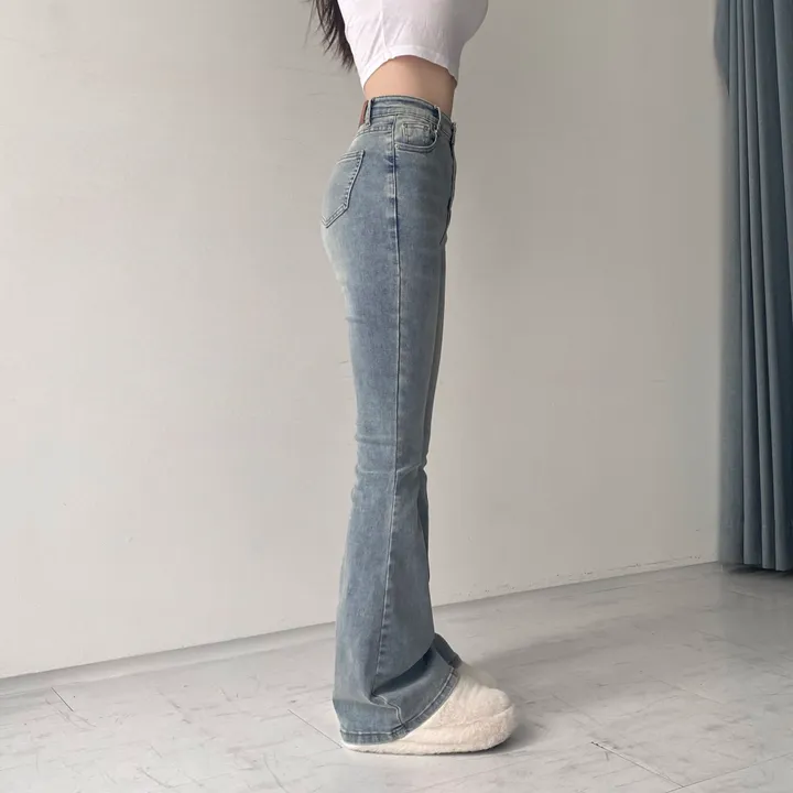[인생팬츠/기장선택/~2XL] 빈티지 워싱 스판 하이웨스트 부츠컷 데님 롱 팬츠 - 6color 상세 이미지 16