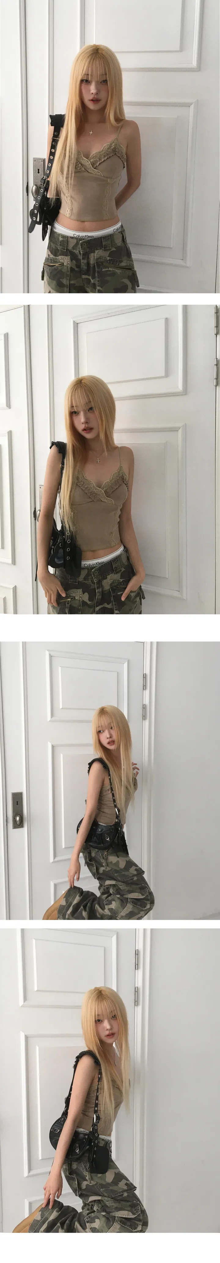 [모델코디소장🖤] 밀리터리 카모 카고 세미 와이드 팬츠-3color 상세 이미지 6