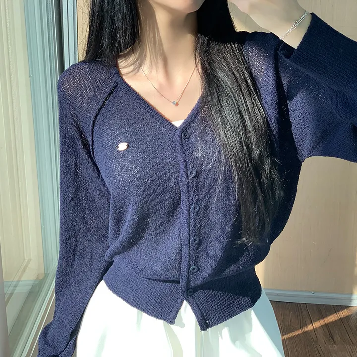 [여름신상💗] 부클 파스텔 팬던트 심볼 브이넥 여름 가디건 - 6color (파스텔/펜던트/와펜/나그랑/긴팔/브로치/쭈리/꾸안꾸/데일리/베이직/그물) 상세 이미지 26