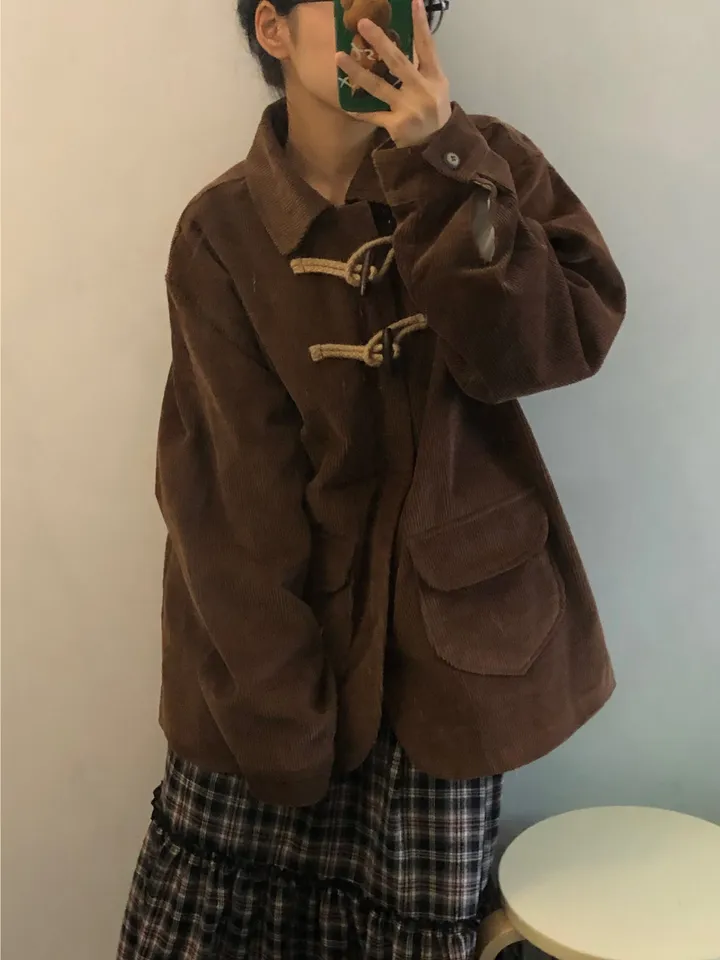 [UNISEX/남녀공용] 골덴 코듀로이 루즈핏 카라 떡볶이 코트 자켓 (3color) 상세 이미지 8