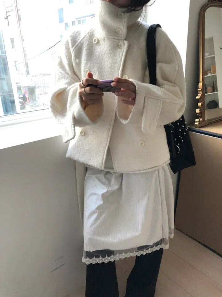 *아이당일*하이넥 더블 숏코트(2color) 상세 이미지 47